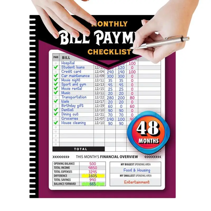 Monthly Bill Payment Tracking Notebook Monthly Bill Payment Checklist Financial Management and Budgeting Ledger Payment Checklis