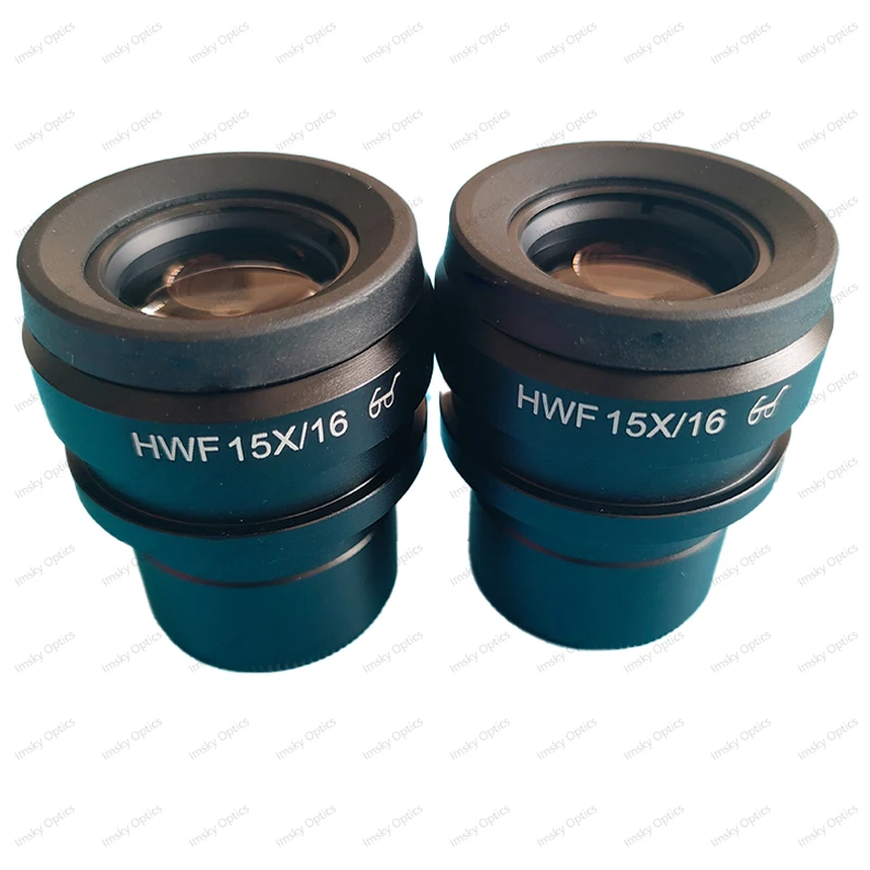 2PCS H WF15X-16mm Wide Field High Eyepiont Eyepiece For Binocular Trinocular Stereo Microscope 30MM Installation Interface
