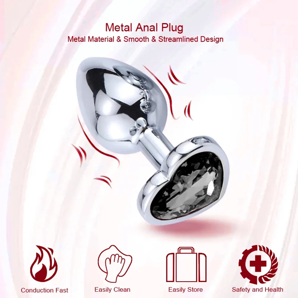 3PCS S/M/L Metal Anal Plug Butt Plug Sex Toy Butt Toy for Women Men Couples Gay Adult Game Masturbator Anal Diamond Sex Shop - Image 6