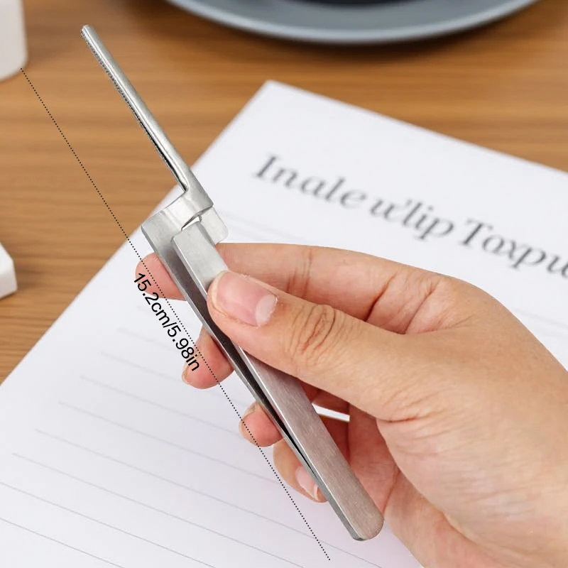 1 pz In Acciaio Inox Dentale Pinzette di Carta Occlusale Dritto Curvo Morso Articolazione Supporto di Carta Pinza Seghettata Pinza Strumento