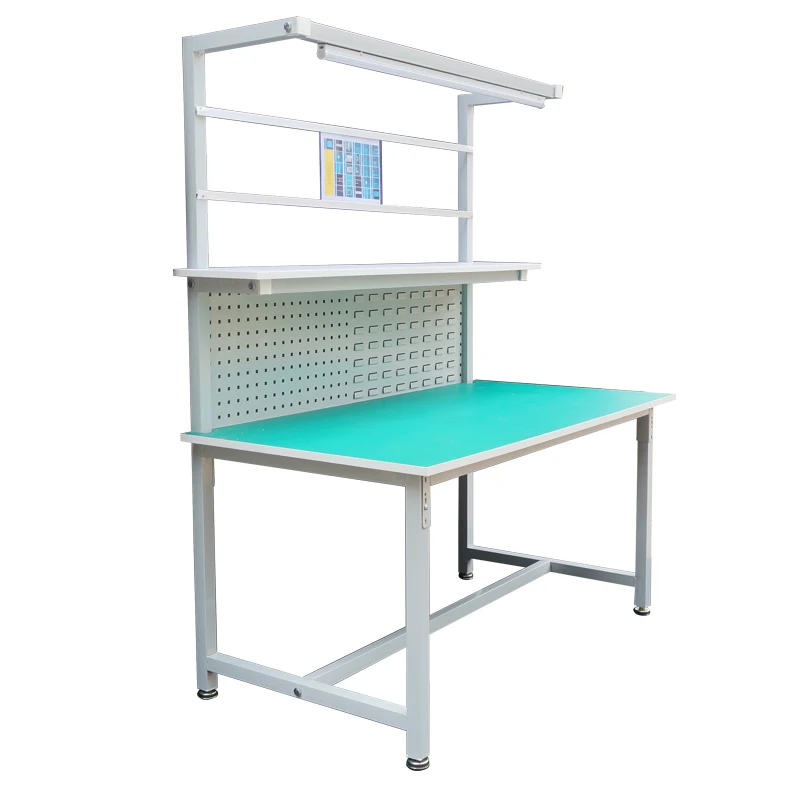 Single-sided anti-static workbench with lights, factory assembly line, dust-free workshop, inspection work table, mobile phone r