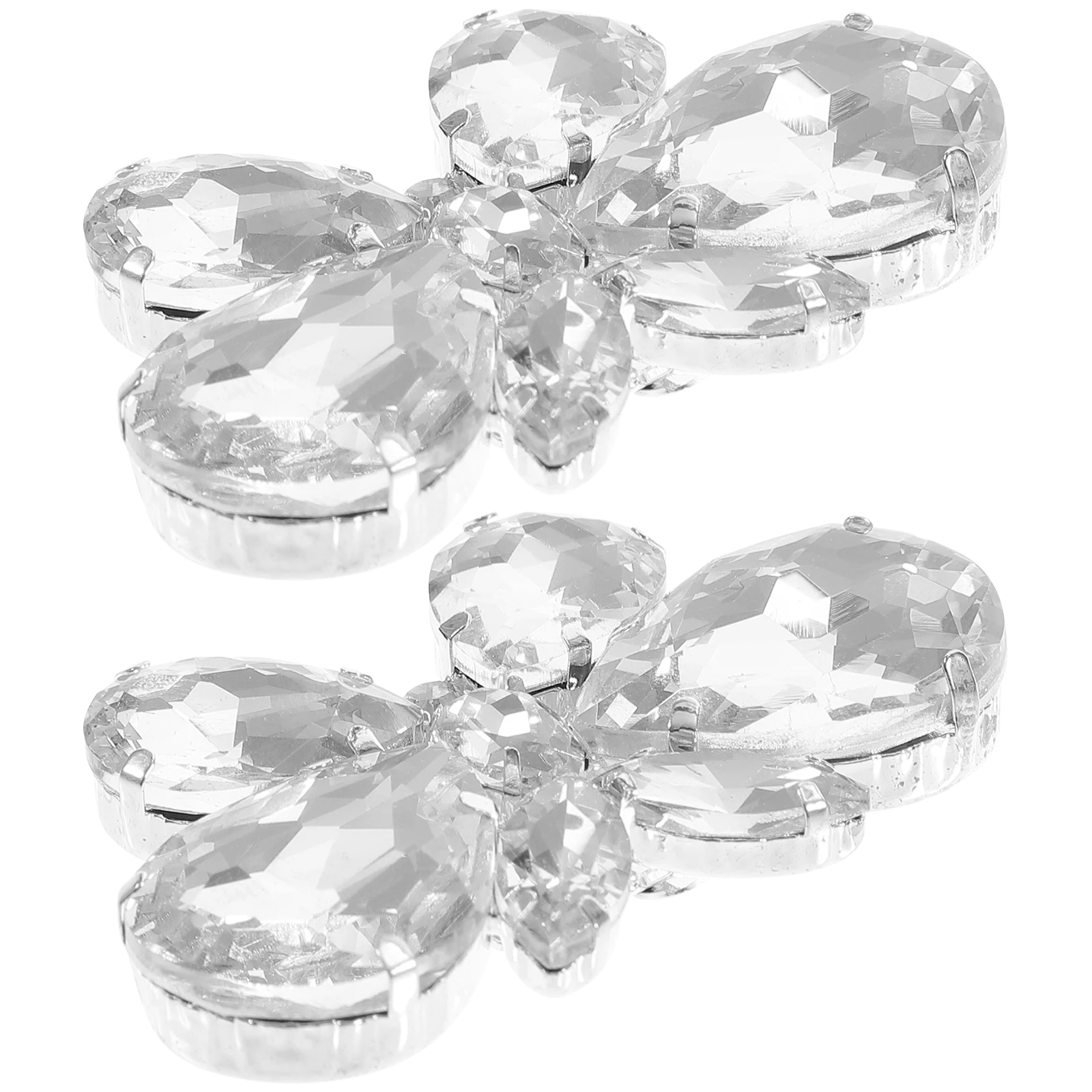 

2 Pcs Bridal Shoe Clamp Heel Pumps Charm Wedding Decor Heels Shoelace Charms Clips for Women Brooches Jewelry Accessories Metal
