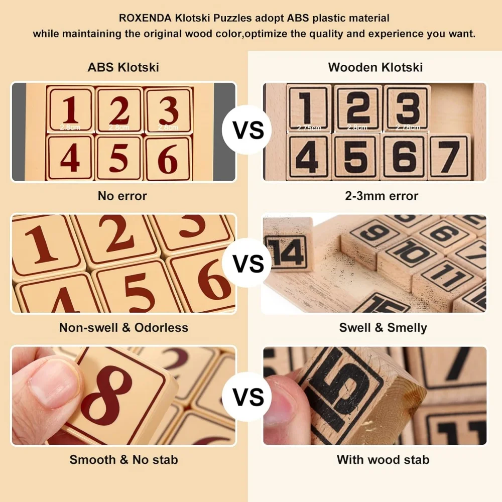 Qiyi Klotski 3x3x3/4x4/5x5x5 Number Sliding Game Magic Cube Magnetic Puzzle Toys For Family Playing Wooden Color Number Sliding