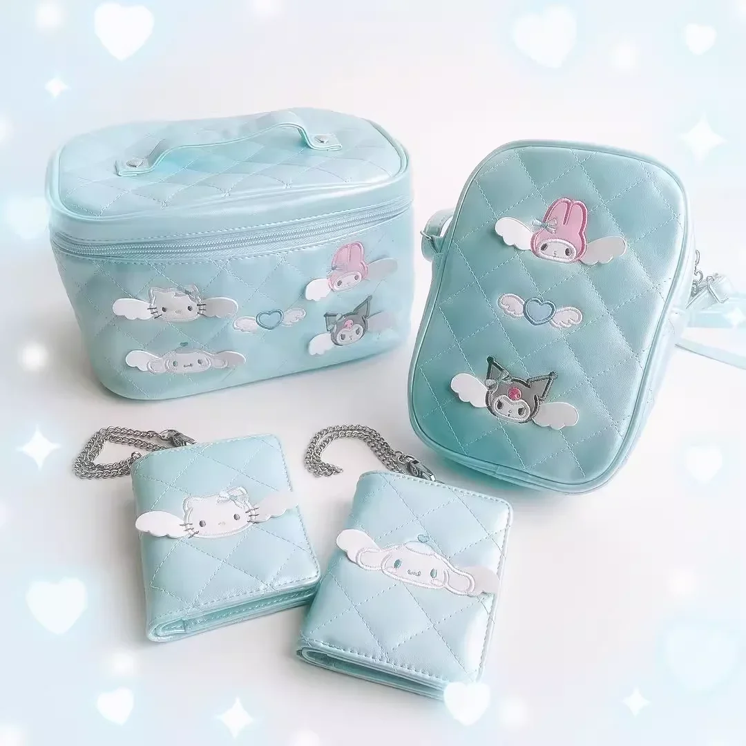 2024 Sanrio Dream Angel Wings Series 2 Melody Kuromi Cinnamoroll Kitty Pendant Cell Phone Chain Album Card Holder Anime Toy Gift