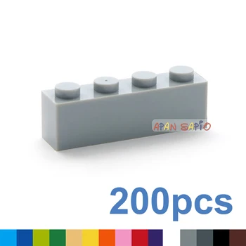200 pçs 1x4 pontos diy blocos de construção figuras grossas tijolos brinquedos educativos criativos para crianças tamanho compatível com 3010