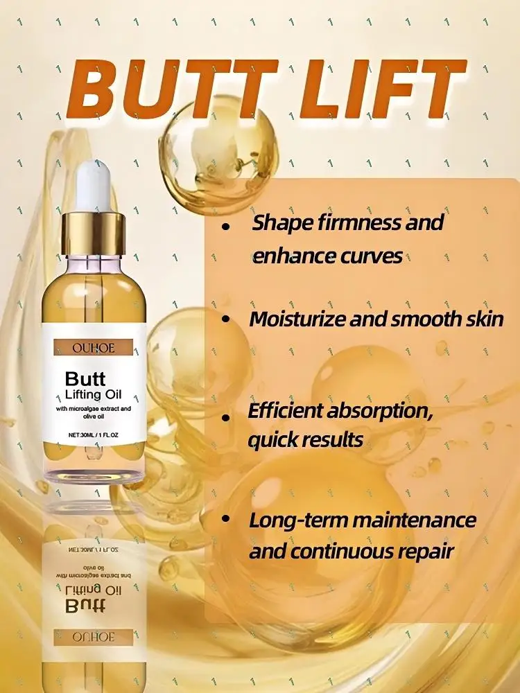 Minyak Pembesar Bokong Alami - Mengangkat & Mengencangkan untuk Tampilan Lebih Bulat dan Berisi - Penyerapan Cepat