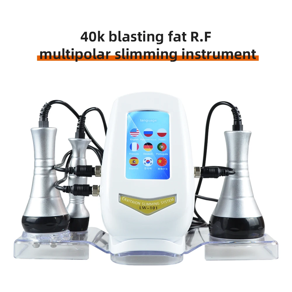 3 in1 40K Ultrasonic Cavitation Machine Body Slimming Massager RF Weight Loss Beauty Skin Tighten Lift Skin Rejuvenation