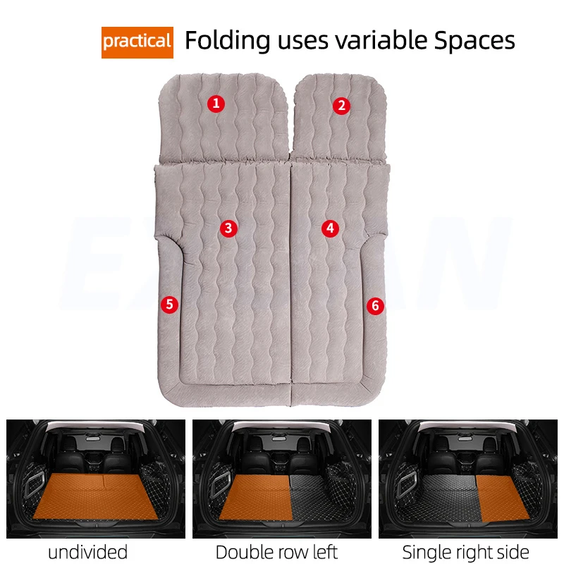 Off Road Car Inflatable Bed Dual-use Car Rear Travel Mattress SUV Sleeping Pad Trunk Universal Air Cushion Car Sleeping  Air Bed