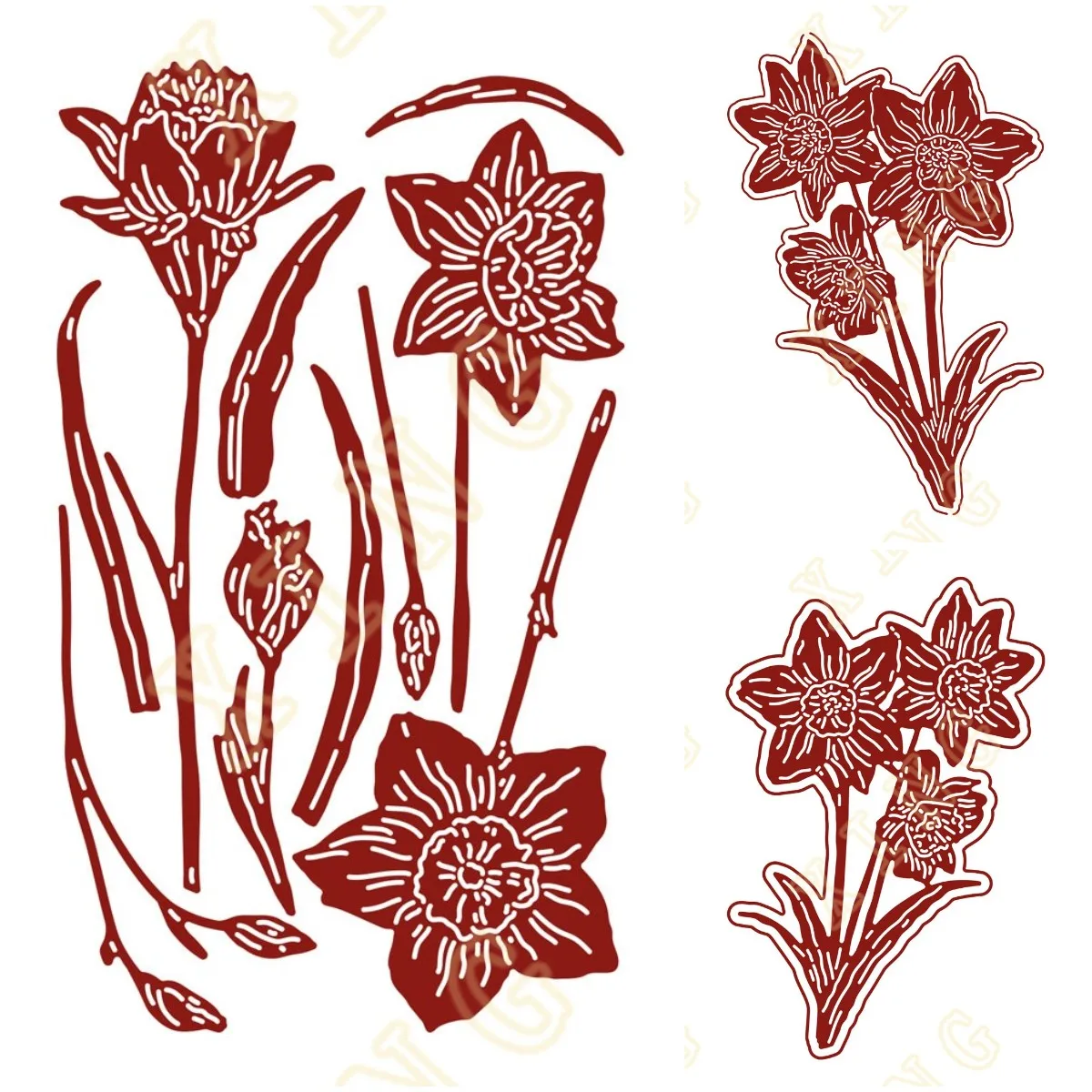 

2024 New Arrival Build a Bouquet Daffodil Cutting Dies Craft Embossing Make Paper Greeting Card Making Template DIY Handmade
