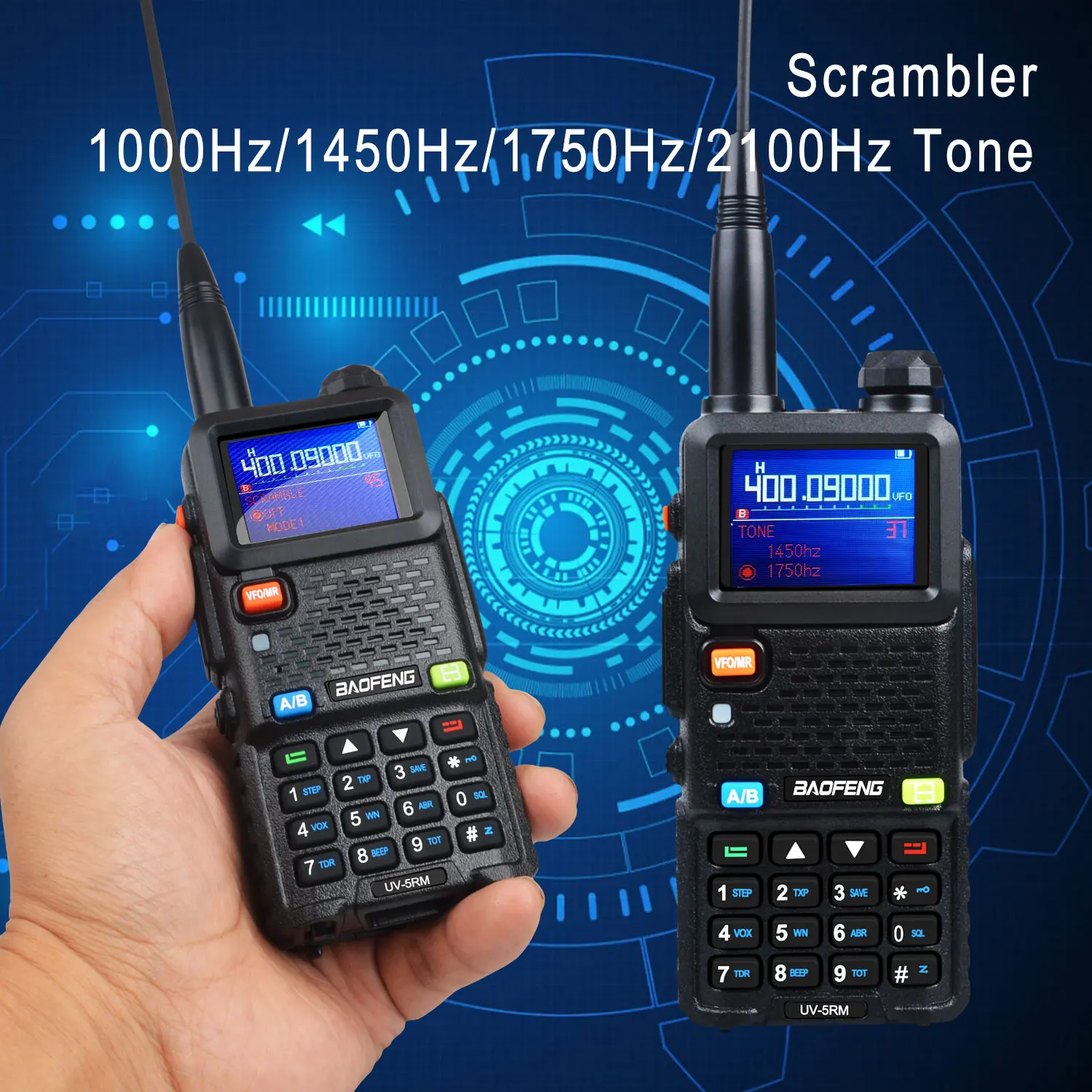 Baofeng UV-5RM 8W 999Ch Air Band FM متعدد الموجات لاسلكي تخاطب مفتاح واحد تردد نسخة تشويش إذاعي Vox Type-C شحن راديو اتجاهين #5