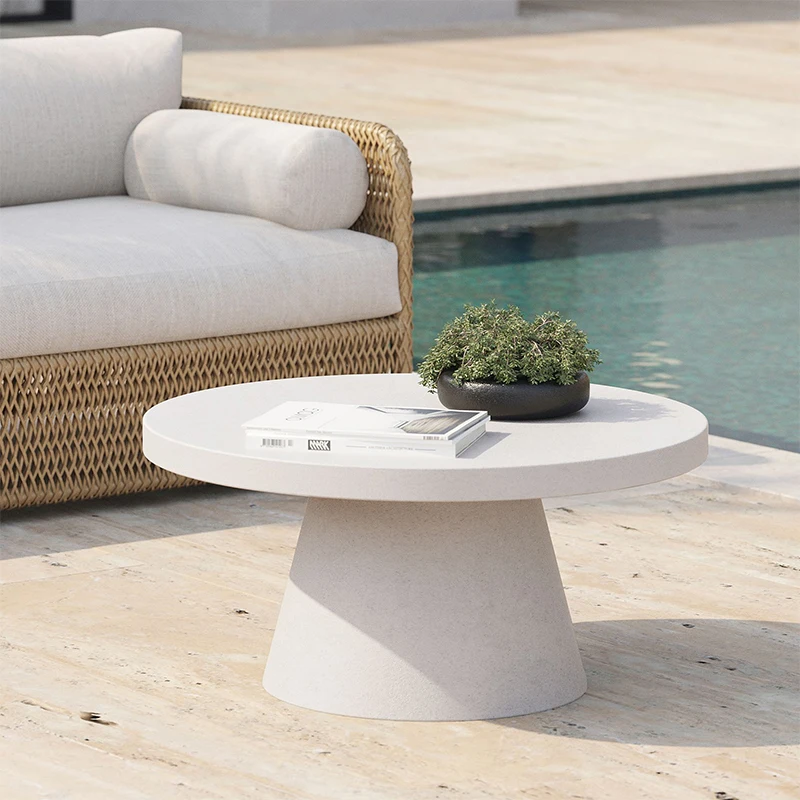 Modern minimalist design  cement Dining Table Garden Outdoor Rustic Furniture round concrete coffee table