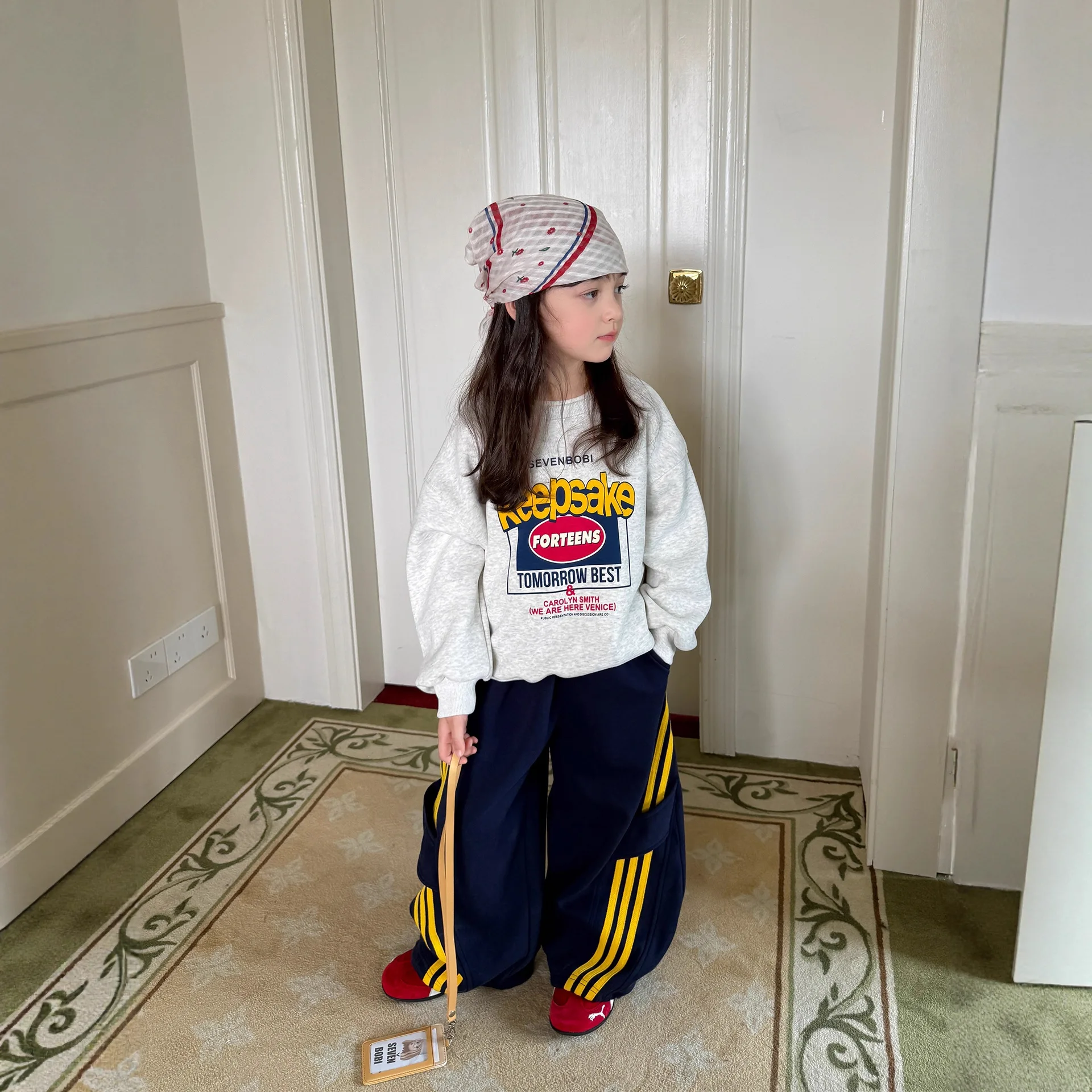 

2025 Winter New Fashion Girls Letter Print Sweatshirt Children Long Sleeve Fleece Sweatshirt Baby Casual Pullover Kids Tops