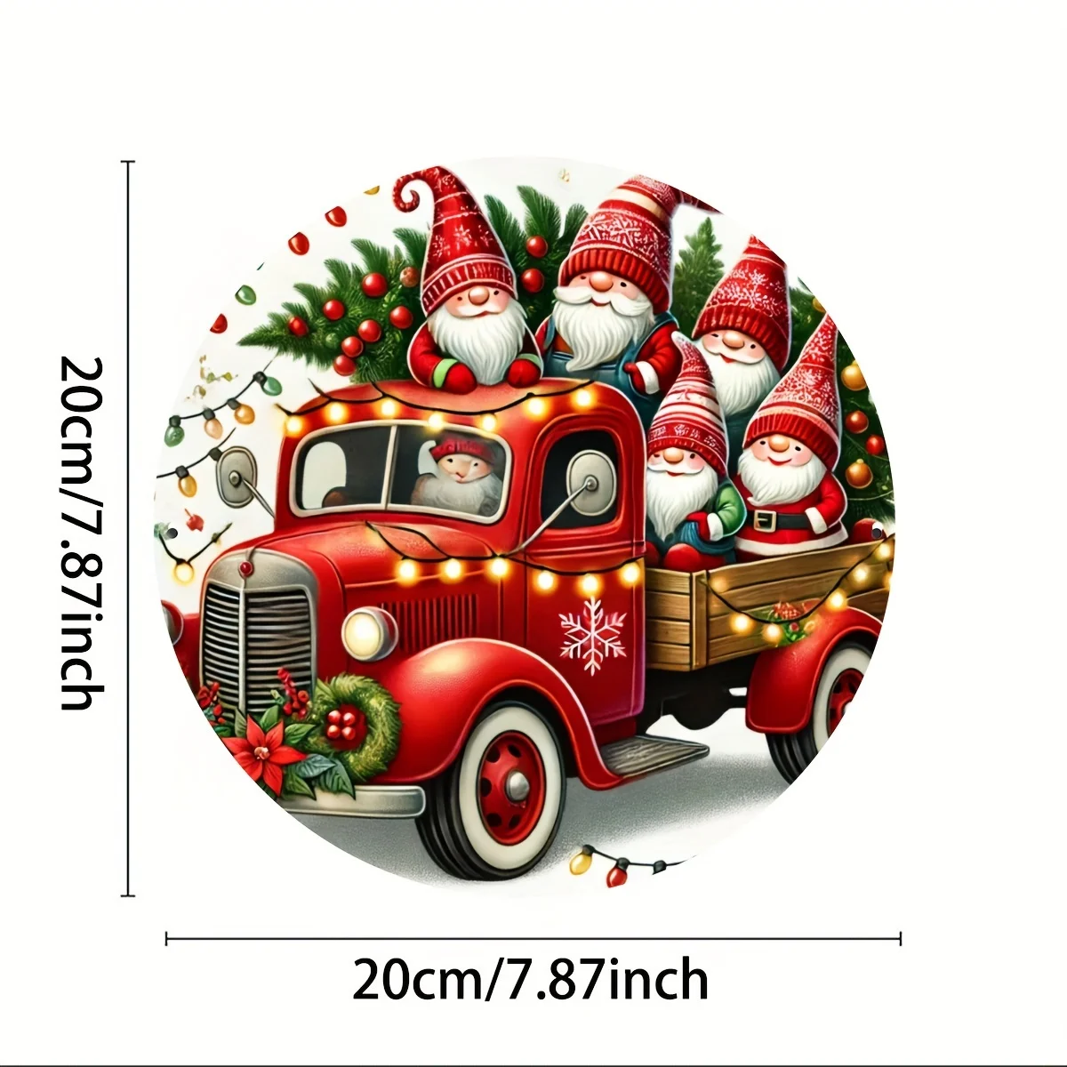 Santa Sleigh Round Metal Tin Sign - Perfect for Indoor & Outdoor Christmas Decor, Perfect for Room Decor