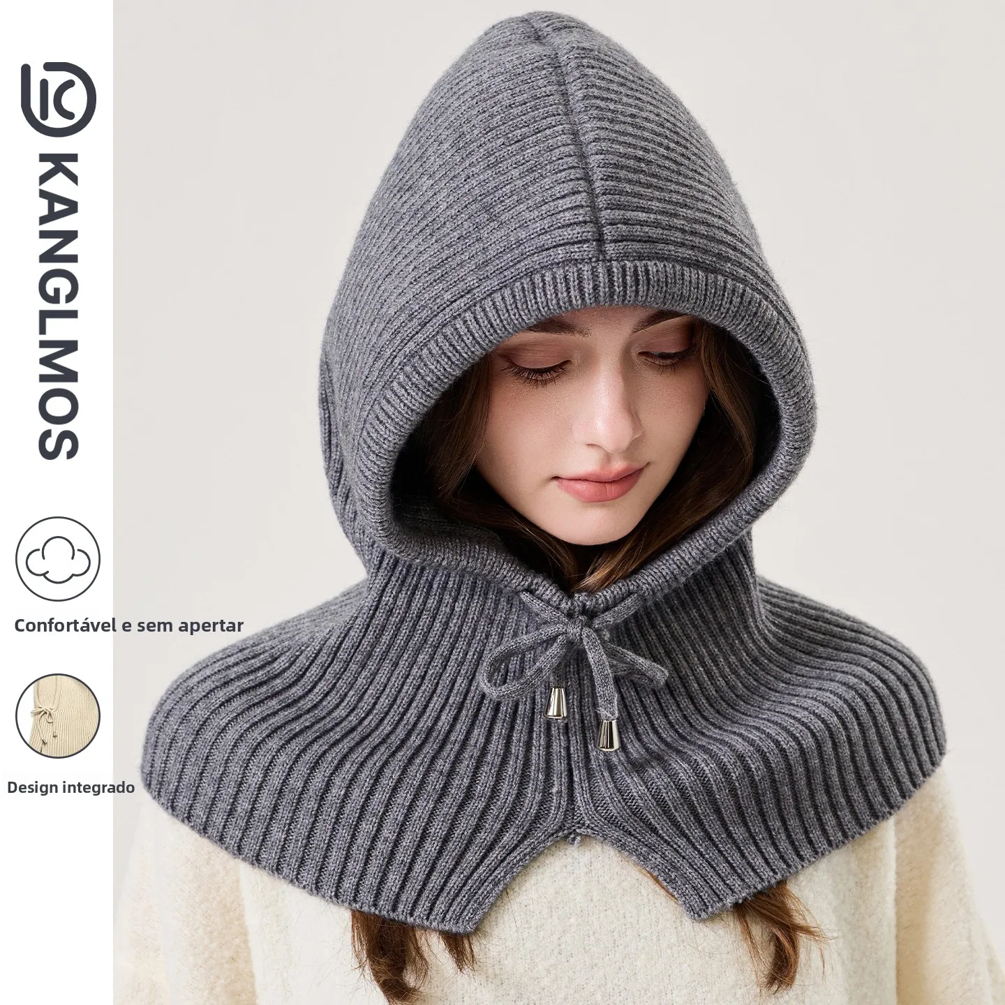 kanglmos-women's-knitted-hat-scarf-set-winter-warm-windproof-ear-protection-one-size-fits-all-color-no-cuff-hat