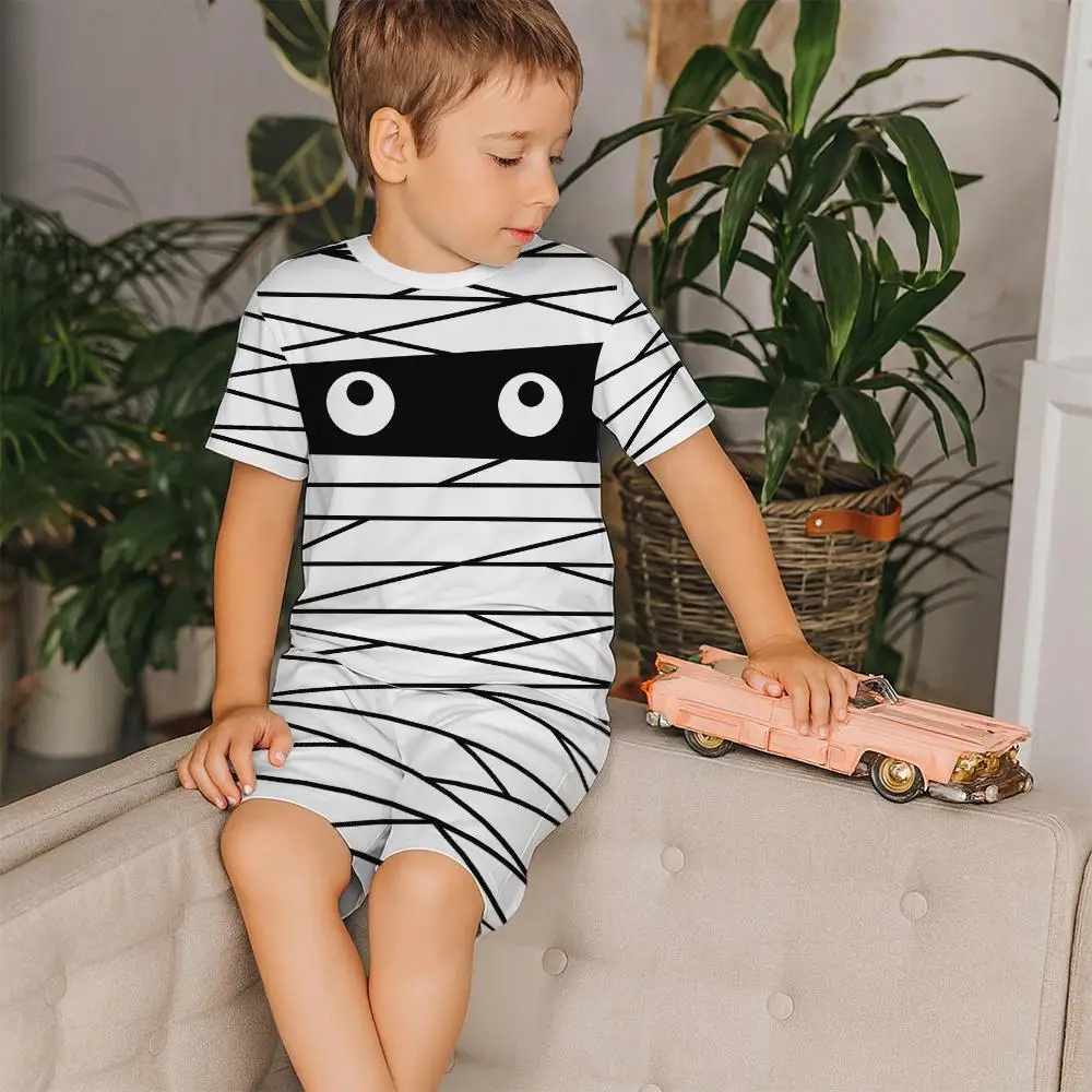 

Halloween Children's Cartoon Print T-shirts Comfortable Short-sleeved Graphic Tees Cute And Fun New Outfits For Boys And Girls