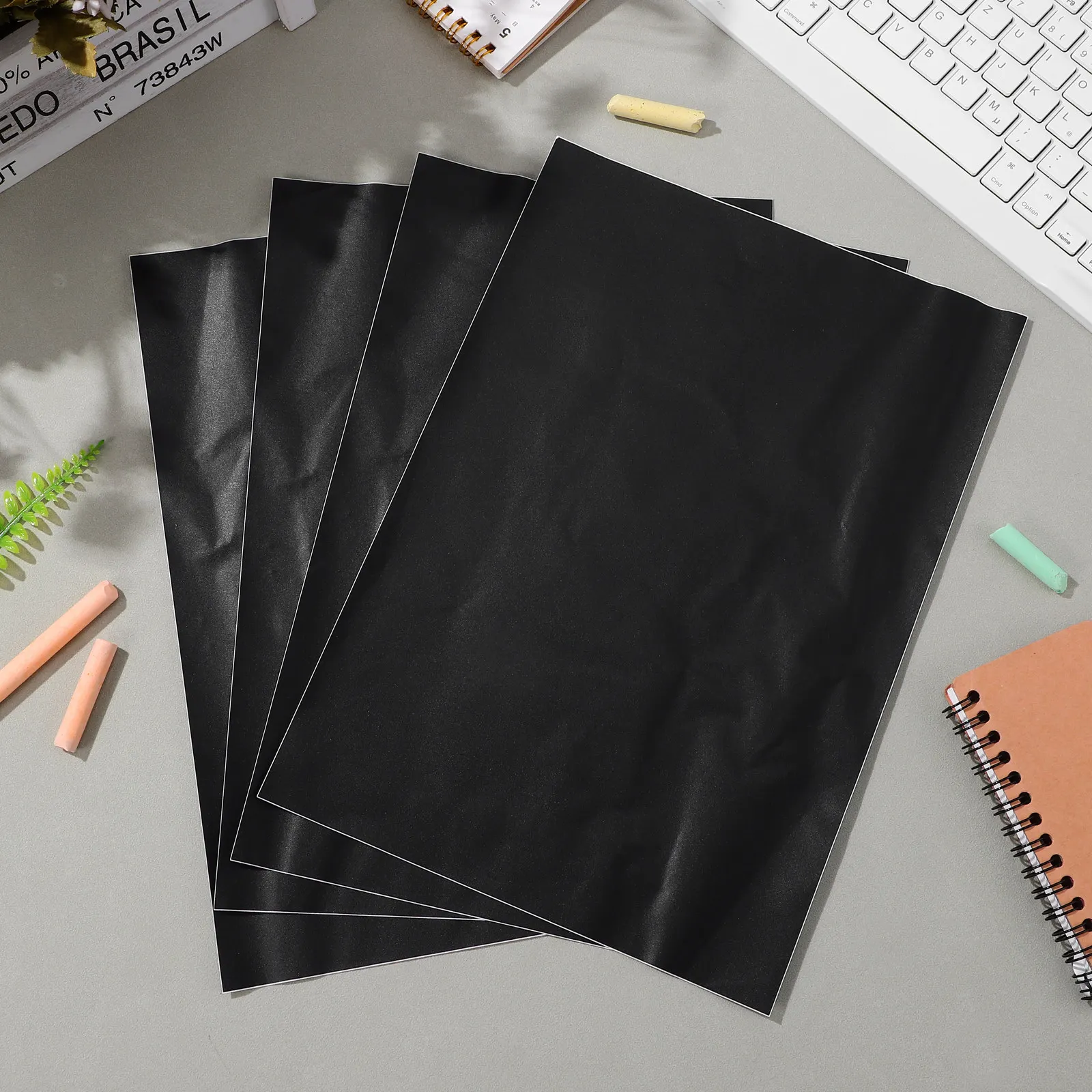 

4Pcs Blackboard Sticker Removable Chalkboard Wall Decal for Room Decor Practice Large Black Board Paper Reusable