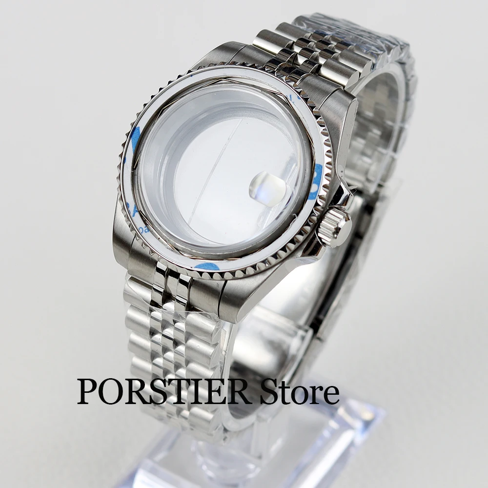 40mm Watch Case no Ceramic Bezel jubilee/oyster bracelet Sapphire Glass for NH34 NH35 NH36 Movement SUB GMT Yacht 28.5mm Dial
