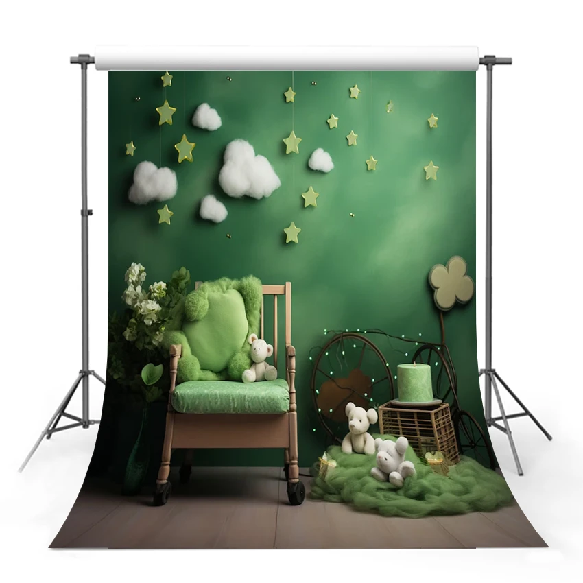 Happy St. Patrick’s Day Backdrop for Photography Clover Shamrock Hat Festival Party Portrait Photo Background Decor Prop