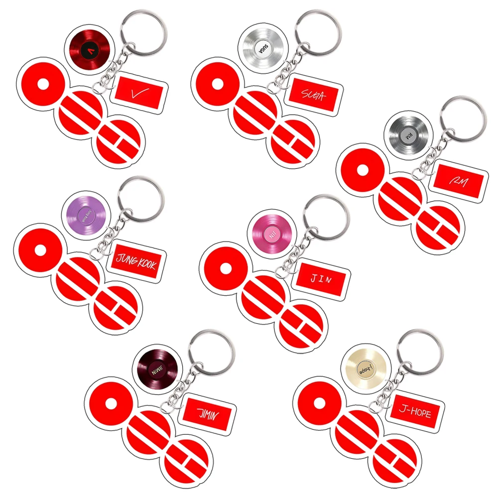 

For Korean Male Singing Group JIN SUGA JHOPE RM JIMIN V JUNGKOOK Peripheral Creativity Acrylic KeyChain Backpack Pendant Gift