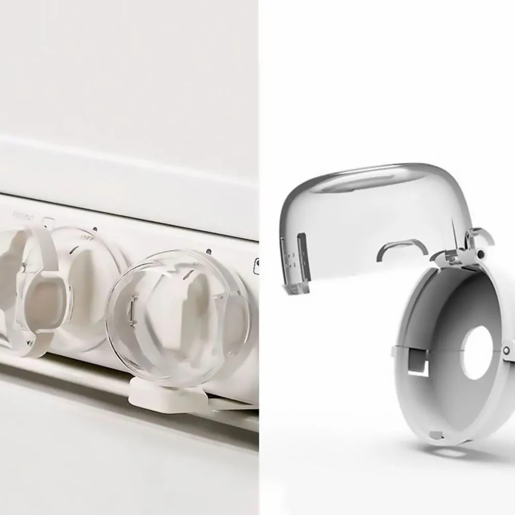 5Pcs Stove Control Covers Child Safety Locks Heat Resistant Non Adhesive Easy Clean Removable Kitchen Protection Caps