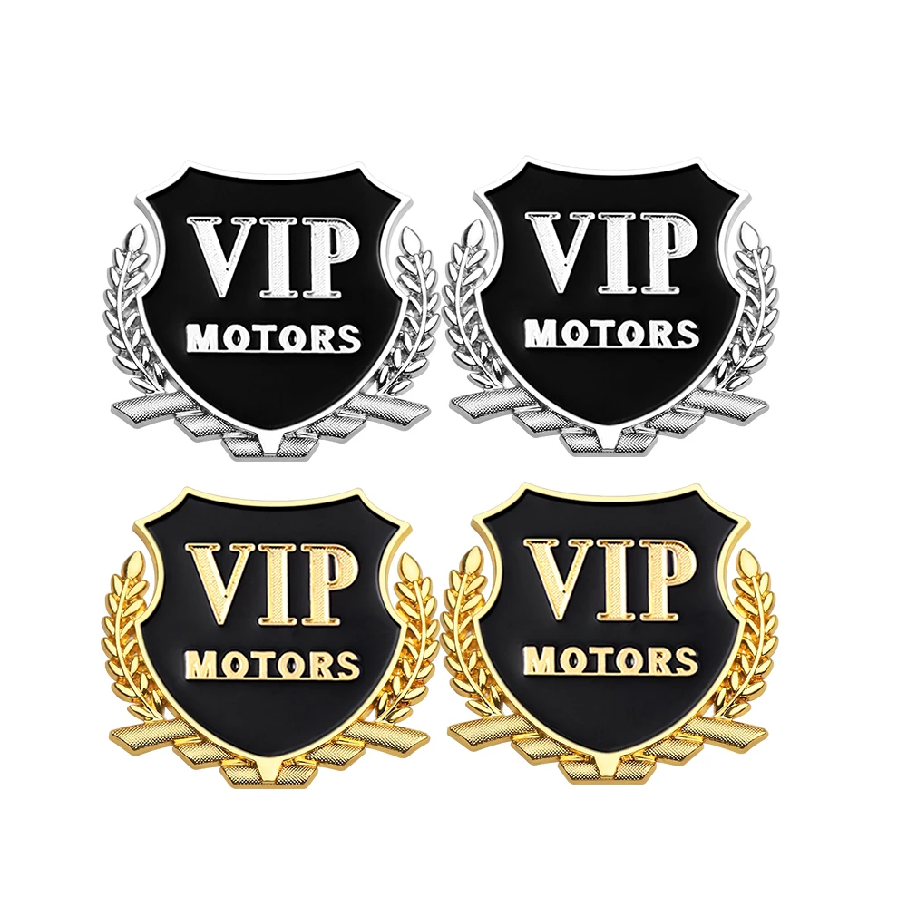 1/2PCS VIP MOTORS LOGO Car Decoration Metal Sticker for Suzuki Mazda Skoda Ford Subaru Seat Volvo Toyota Fiat Land Rover Renault