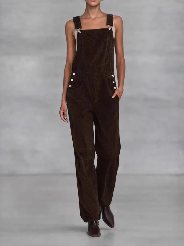 

Женские сексуальные вельветовые комбинезоны без рукавов, модные уличные однотонные комбинезоны с карманами, элегантные комбинезоны с открытыми плечами и подтяжками