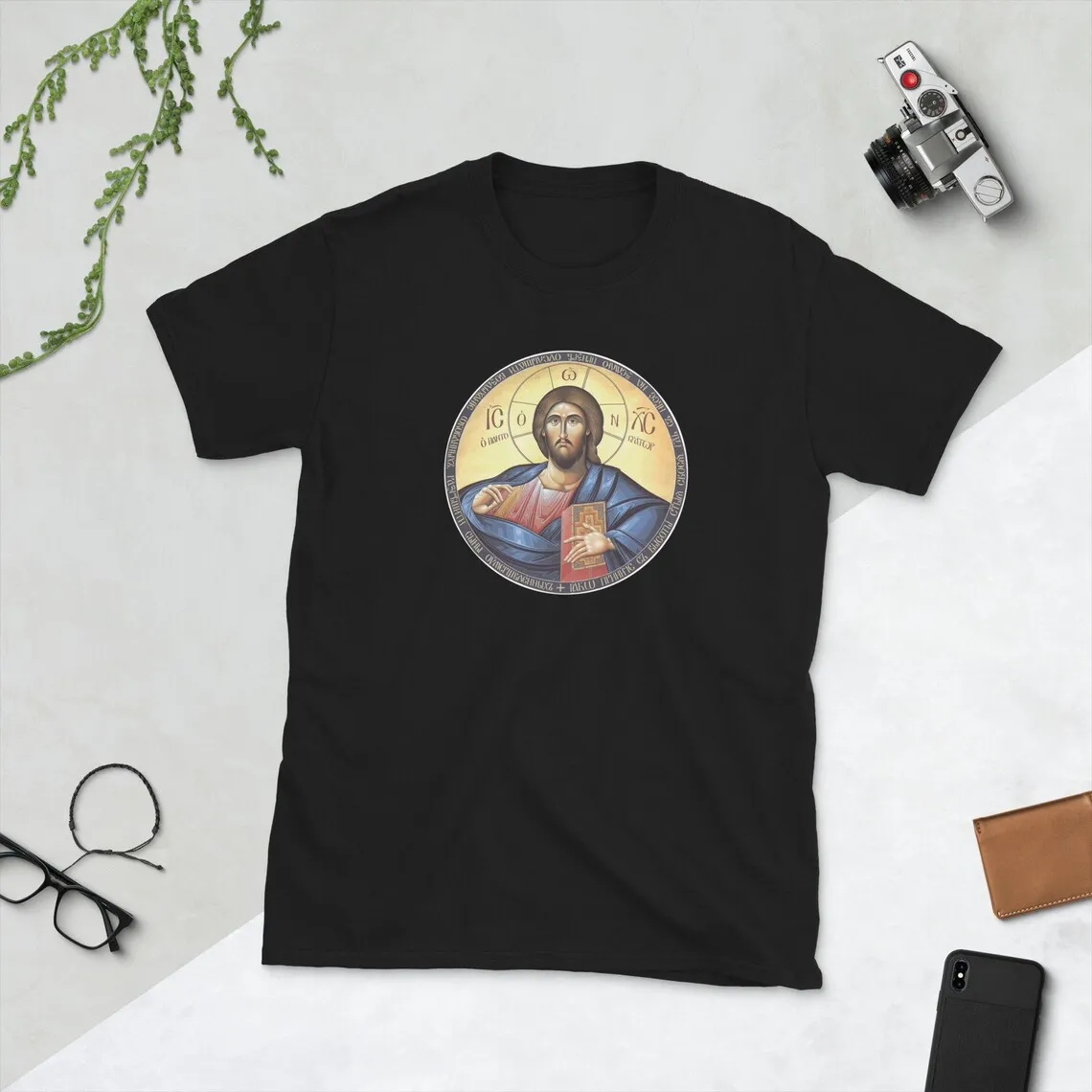 Jesus Christ Pantocrator Orthodox Icon Unisex T-Shirt New 100% Cotton Short Sleeve O-Neck Casual Mens T-shirt Streetwear