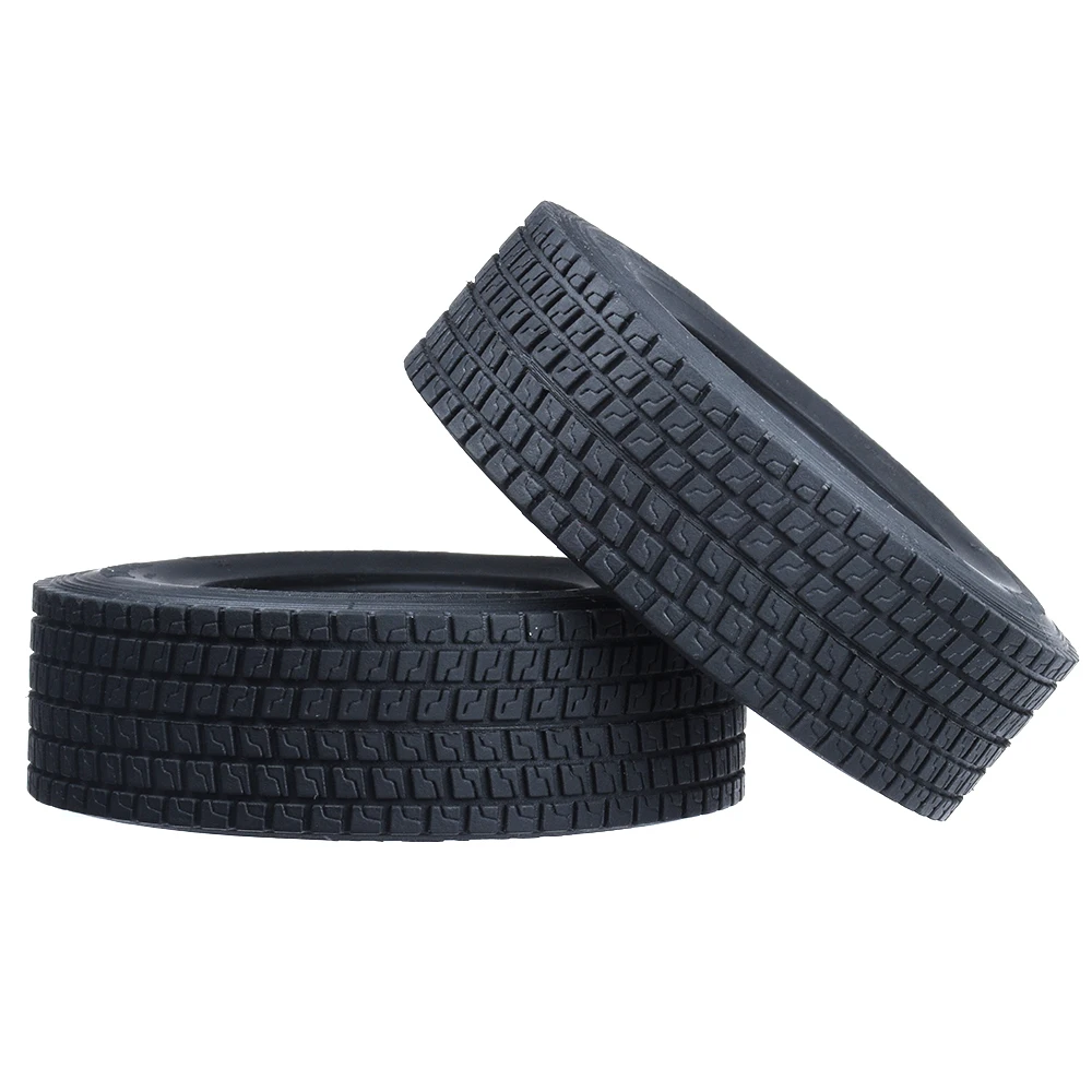 2PCS High Quality Rubber Road Tire  For 1/14 Tamiya RC Truck car SCANIA 770S R620 FH12 ACTROS 3363 1851 MAN TGX VOLVO FH16