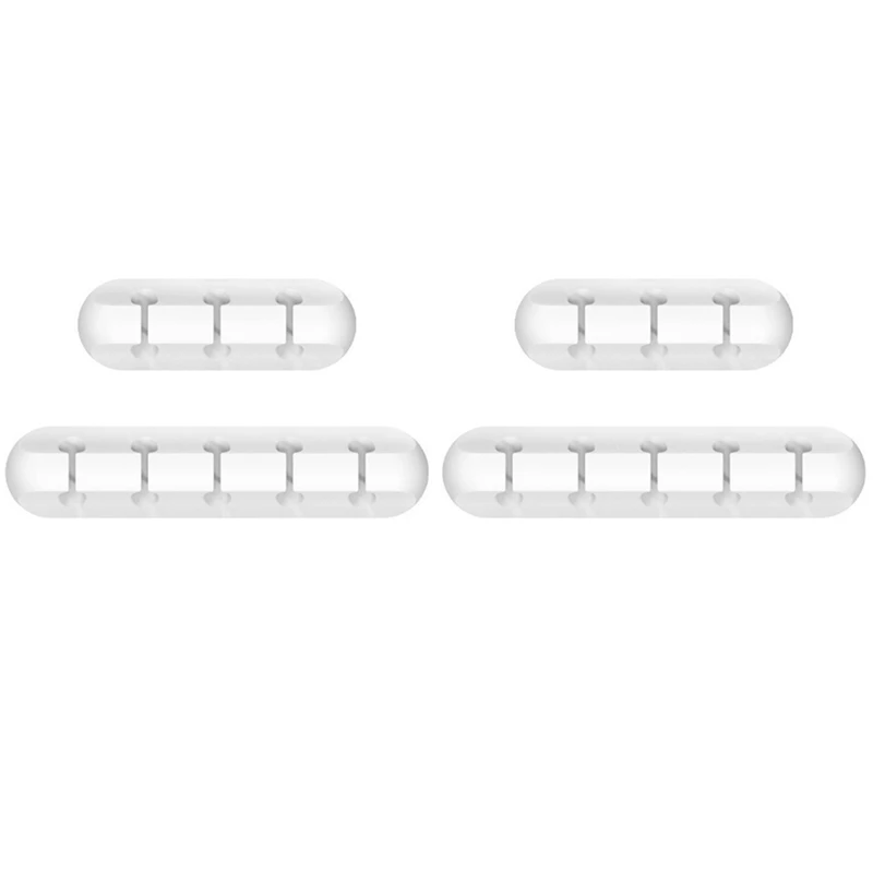 

White Cable Clips, Cord Organizer Cable Management, 4 Packs Cord Holder For Desk Home And Office (5, 3 Slots)