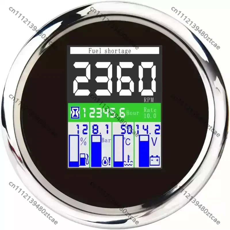 Universal 5-in-1 Multi-function Car Gauge Tachometer Water Temp Oil Pressure Voltage Fuel Level, Refit for Diesel Engine