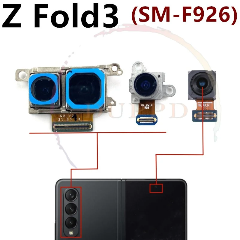 Rear Front Camera For Samsung Galaxy Z Fold 2 3 4 Fold2 Fold3 Fold4  5G Back Selfie Small Frontal Camera Module Flex