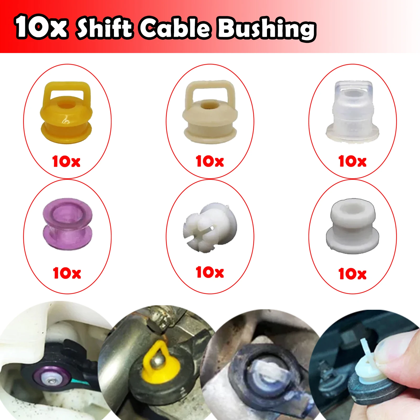 

10PC Gearbox Transmission Shift Cable Linkage Bushing Rubber Repair Kit For Ford Kuga Escape Chevrolet Cruze Kia Nissan Hyundai