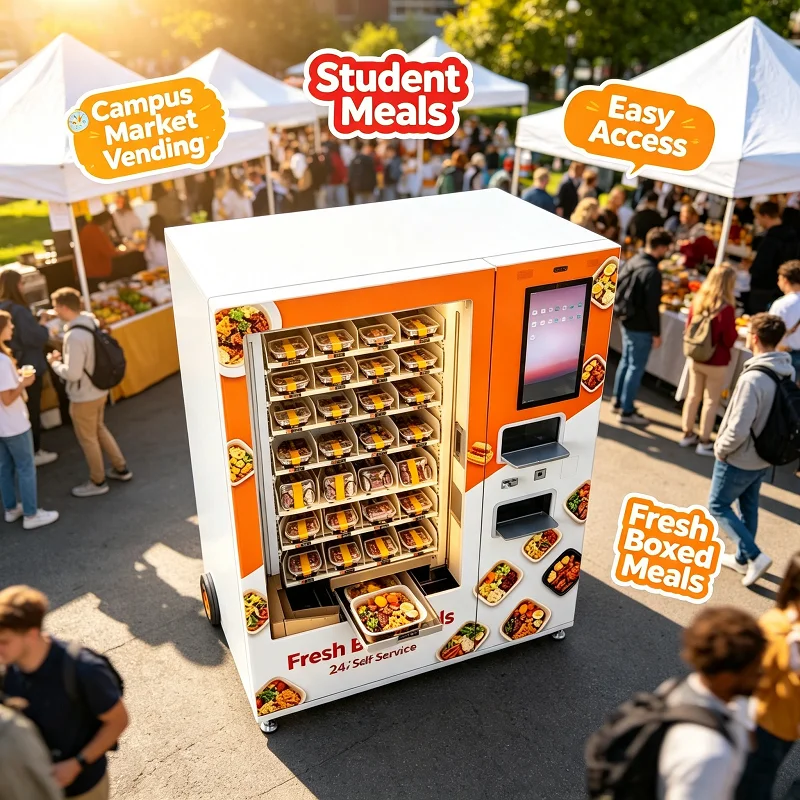 Distributeur automatique de repas chauds intelligent, borne de restauration en libre-service, kiosque commercial pour centre commercial