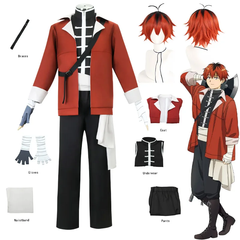 

Anime Stark Cosplay Costume Frieren Beyond Journey End Stark Cosplay with Uniform Wig for Halloween Comic Con Stark Outfits Men