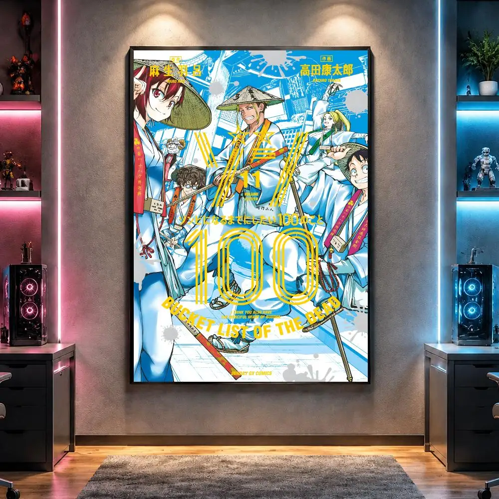 Anime Z-Zom 100 Bucket List of the Dead Poster Wall Art Bedroom Living Room Dorm Bar Cafe Gym Studio Home Decor Gifts