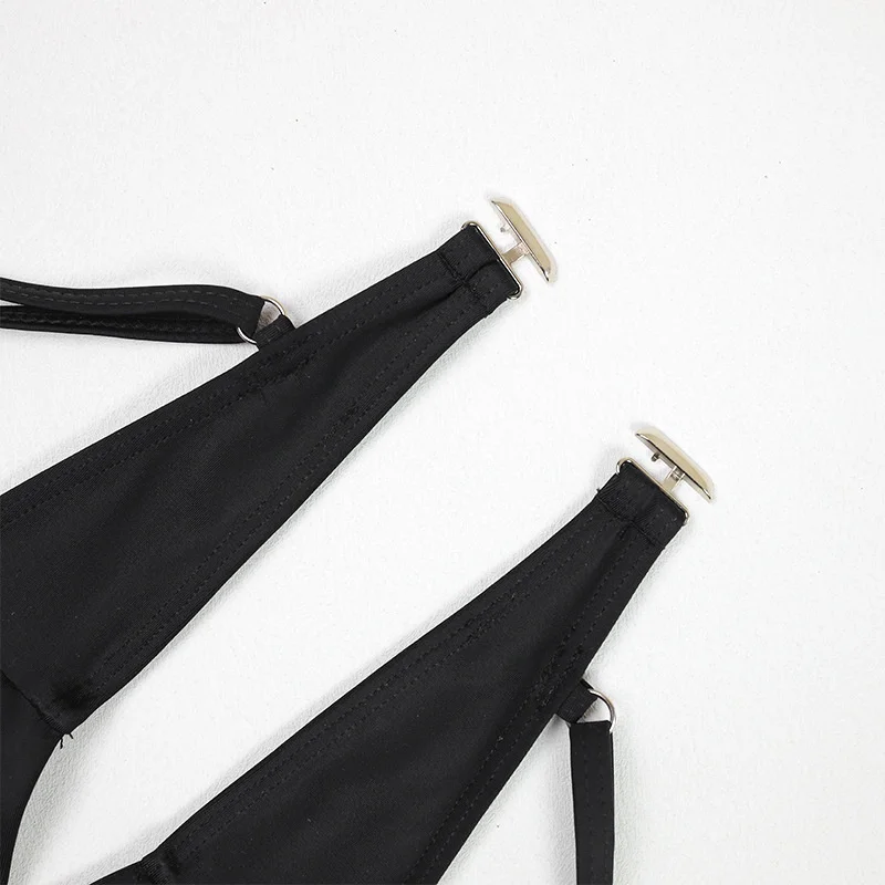 Seksowny strój kąpielowy bikini 3-częściowy damski z odkrytymi plecami, mini spódniczka, trójkątny kostium kąpielowy, strój do pływania 2025