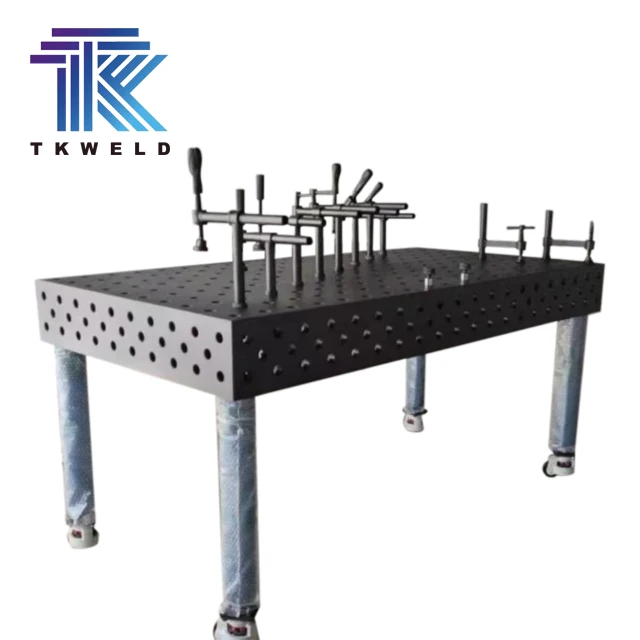

TKweld 2D 3D Cast Iron Nitrided Steel Nitriding Welding Table with Fixtures and Accessories