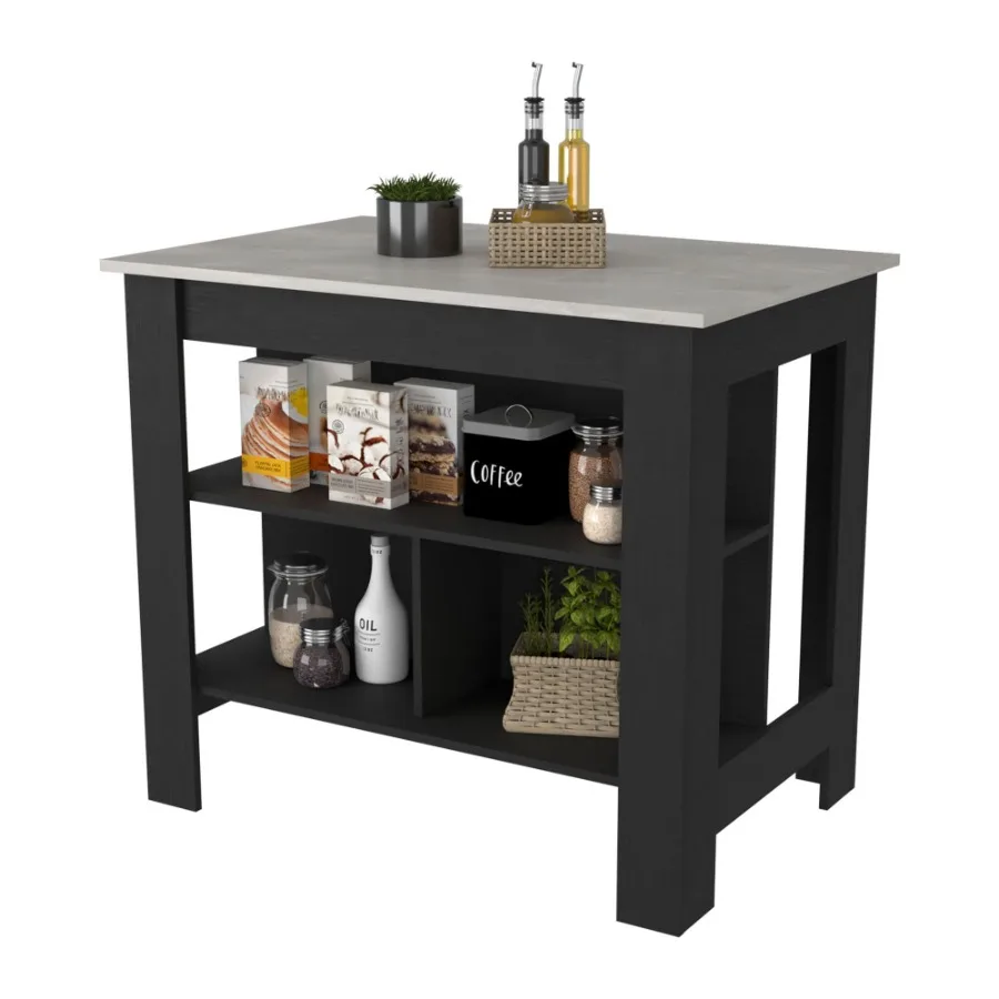 Brooklyn Kitchen Island Три скрытых полки