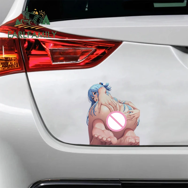 EARLFAMILY 13cm x 10.1cm Anime Sexy Car Styling Beauty Lalatina Dustiness Hentai NSFW Aqua Megumin Decal Sexy Girl Car Sticker