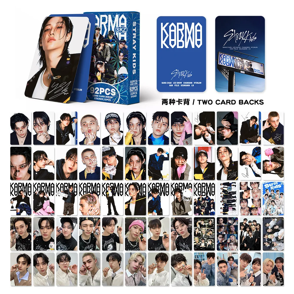 92 STRAY KIDS new Karma cards, KPOP star anime merchandise, LOMO small cards, children's birthday gifts