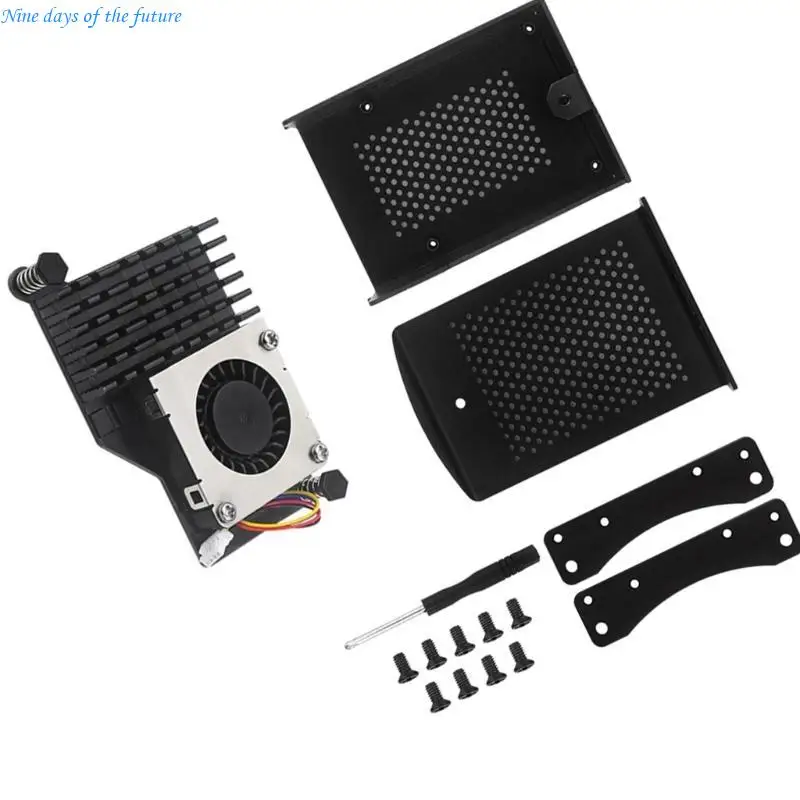 

Алюминиевый защитный корпус, металлический сетчатый корпус с вентилятором для RPI 5 E65A