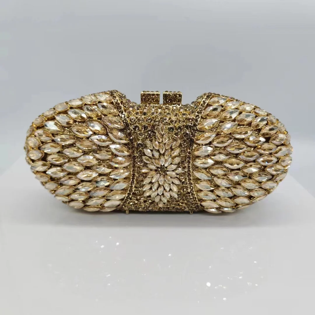 Luxury Designer Women Evening Clutch Elegant Crystal Bags Handmade Vintage Banquet Handbags Stone Wedding Bride Gift Purse Bags