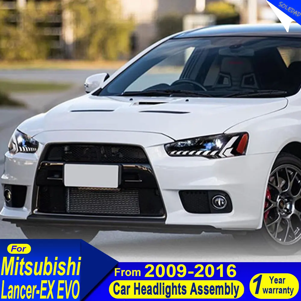 Car Styling Headlight Assembly For MITSUBISHI GRAND LANCER EVO-X 2008-2018 LED Head Lamp Car Tuning Light Parts Plug