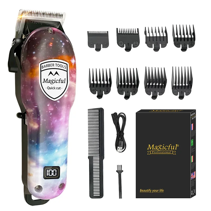 Magicful Hair Trimmer For Men Fashion Professional Hair Rechargeable Li-ion Battery Shaving Adjustable Electric Hair Clipper