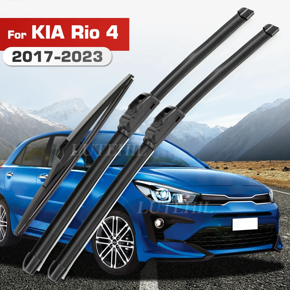 Vordere und hintere Wischer für KIA Rio 4 2017–2023 2018 2019 2020 2021 2022, Wischerblätter, Windschutzscheibe, Windschutzscheibe, Fensterbürsten, 24 Zoll + 16 Zoll + 11