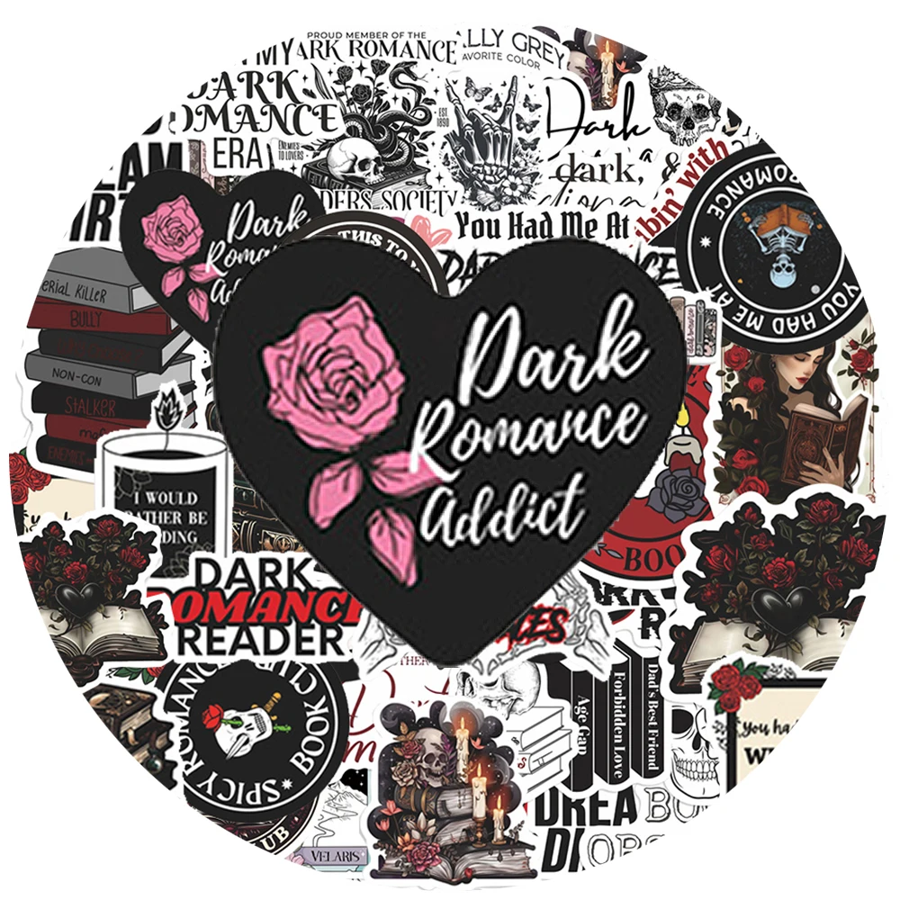 10/30/50 قطعة قارئ الرومانسية الداكنة ملصقات القوطية الجمالية الكتابة على الجدران ملصق DIY بها بنفسك محمول سجل القصاصات الغيتار كول الكرتون الشارات حزمة #4