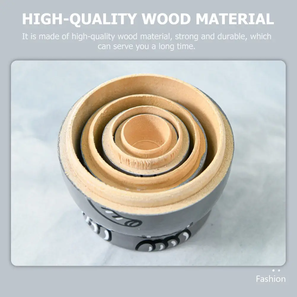 

1 Set Wooden Nesting Creative Russian Elephant Pattern Educational Home Decoration Handcrafted Painted Matryoshka Stacking