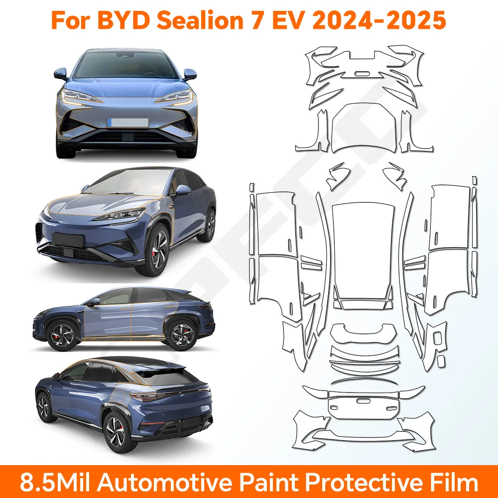 

TPU For BYD Sealion 7 EV 2024 2025 Paint Protection Film Clear Bra Pre-cut PPF Car Body Anti-scratch Resistant Invisible Cover