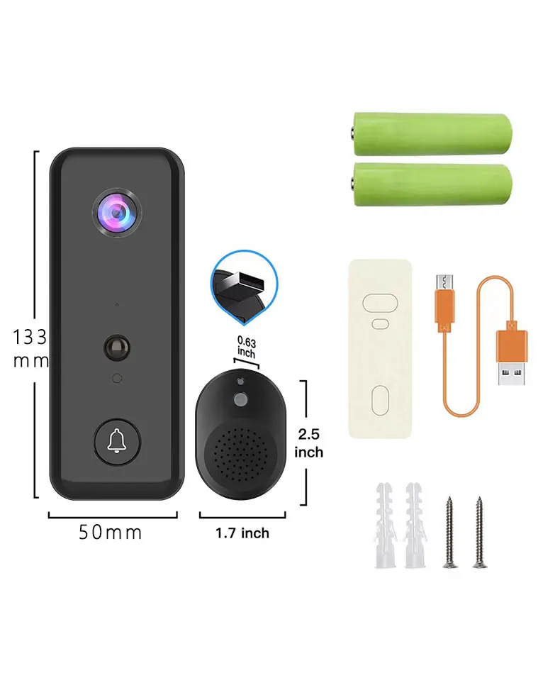 720P Battery Power Wireless WIFI IP Doorbell Visual Door Phone Intercom Peephole Viewer Door Camera With Indoor Chime
