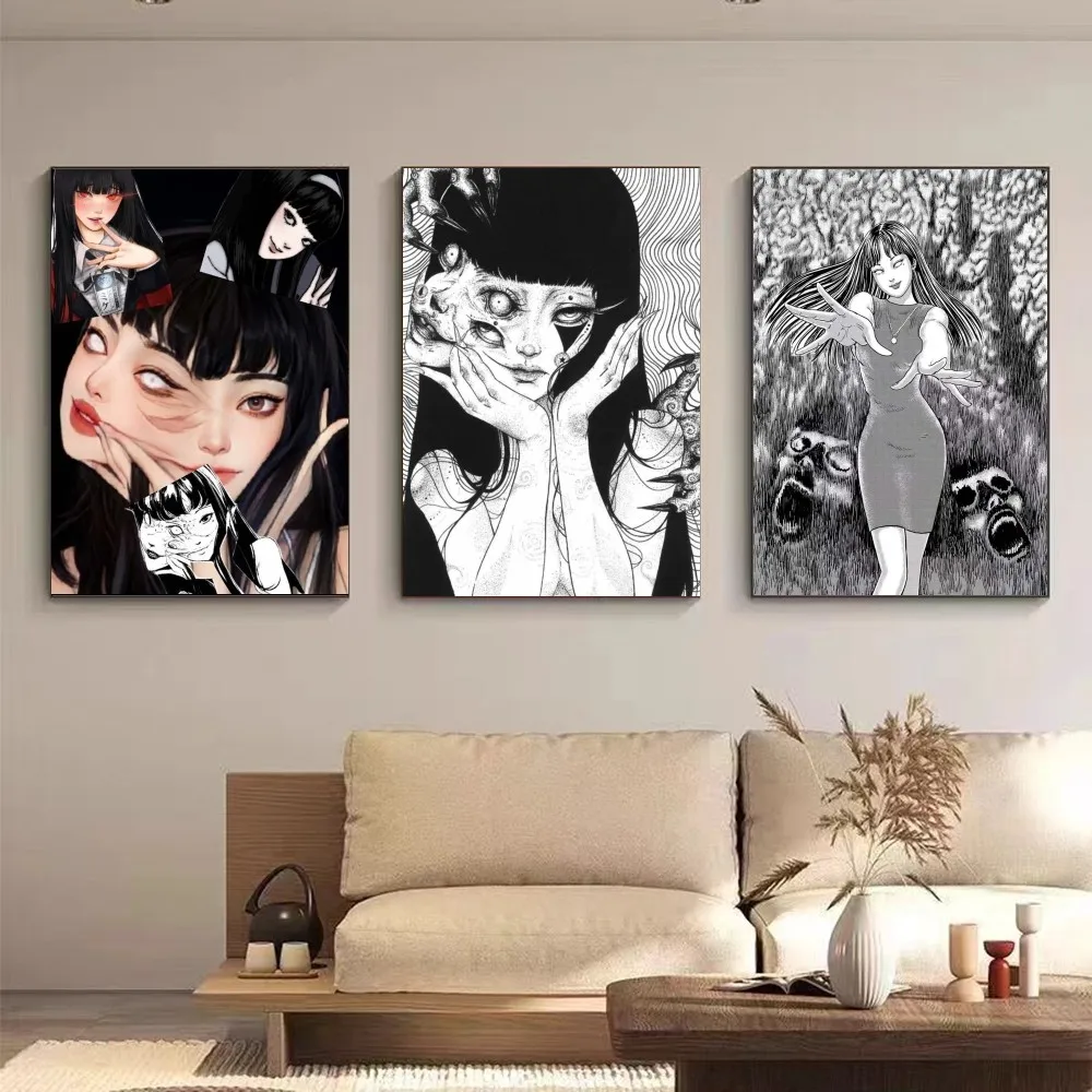 Horror Comic T-Tomie Junji Ito Manga Poster Wall Art Print Poster Decorative Mural Modern Home Decor Birthday Gift Unframed Canv